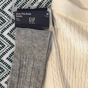 Gap 2 over knee socks and tight footless size M girl kid ( 8 years old) NWT
